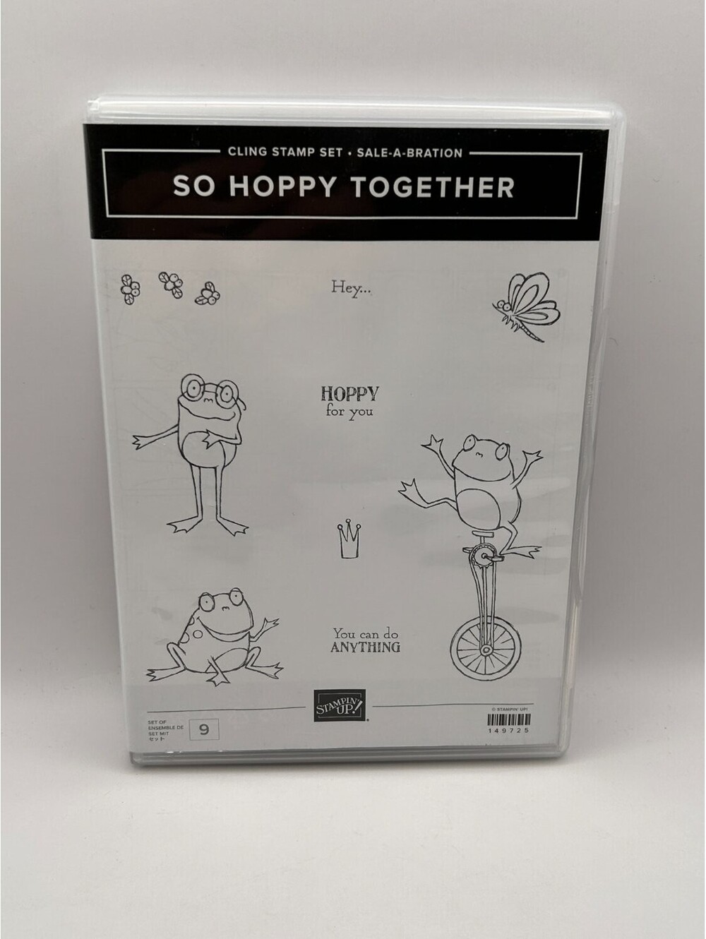 Stampin' Up! So Hoppy Together Cling Stamp Set 9pc Frogs MPN 149725 Complete
